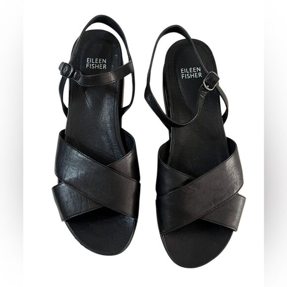 COPY - Eileen Fisher Juno platform sandals (wedges) 9.5 - Picture 4 of 7